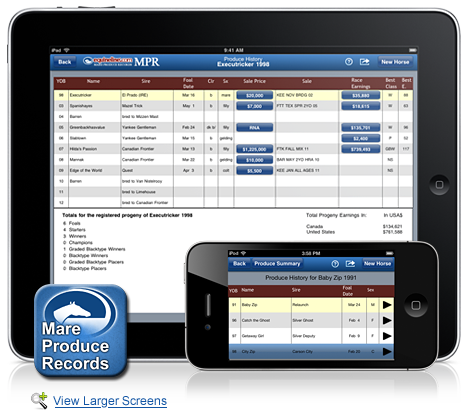 Mare Produce Records App for iPad